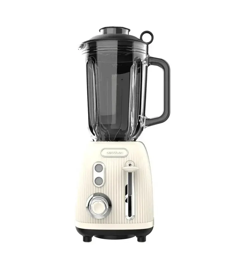 Batidora Retro 1200W con Cuchillas de Titanio y Jarra de Cristal 1.5L de Cecotec