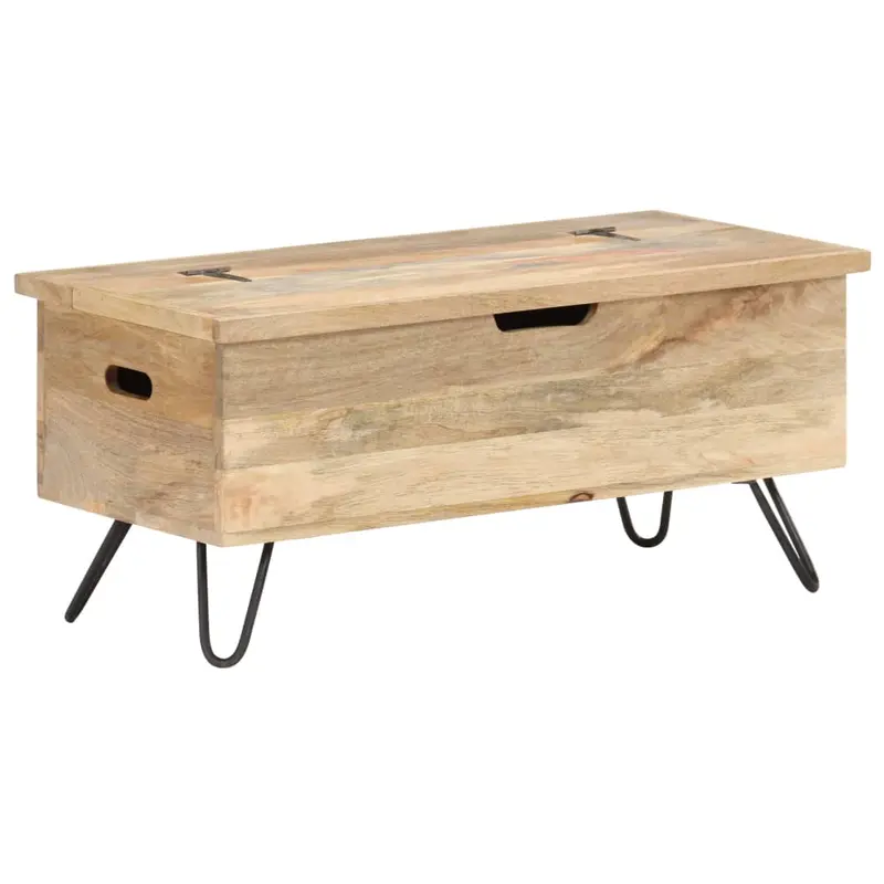 Baúl madera maciza de mango 90x40x45 cm