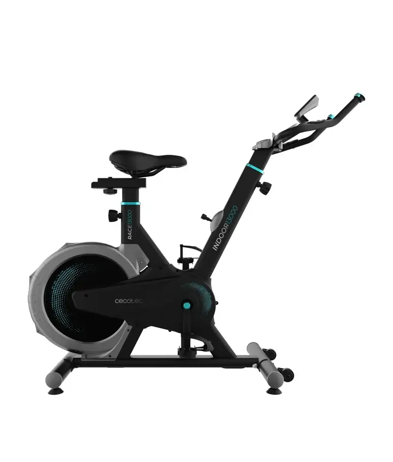 Bicicleta Estática Indoor DrumFit 13000 entrenamiento fluido con Pantalla LCD y Pulsómetro Cecotec