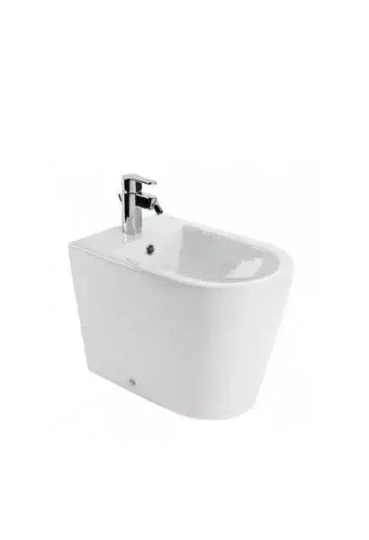 Bidé de Suelo Cerámica Vitrificada Blanca BTW Monobloc Unisan