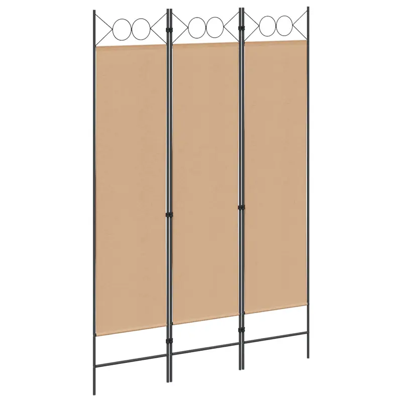 Biombo de 3 Paneles Beige 120 x 180 cm Tela
