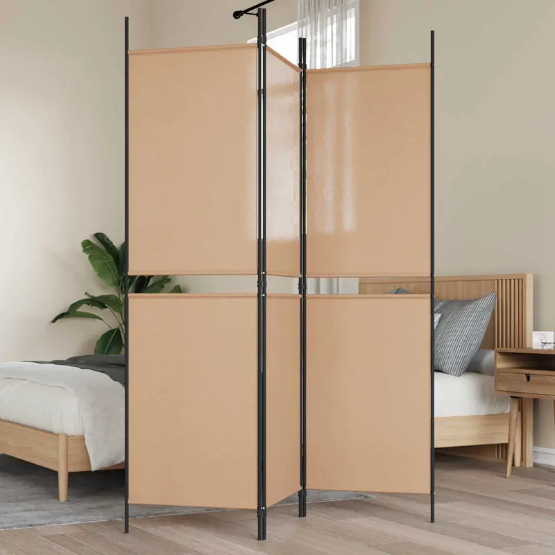 Biombo de 3 Paneles Beige 150 x 180 cm Tela