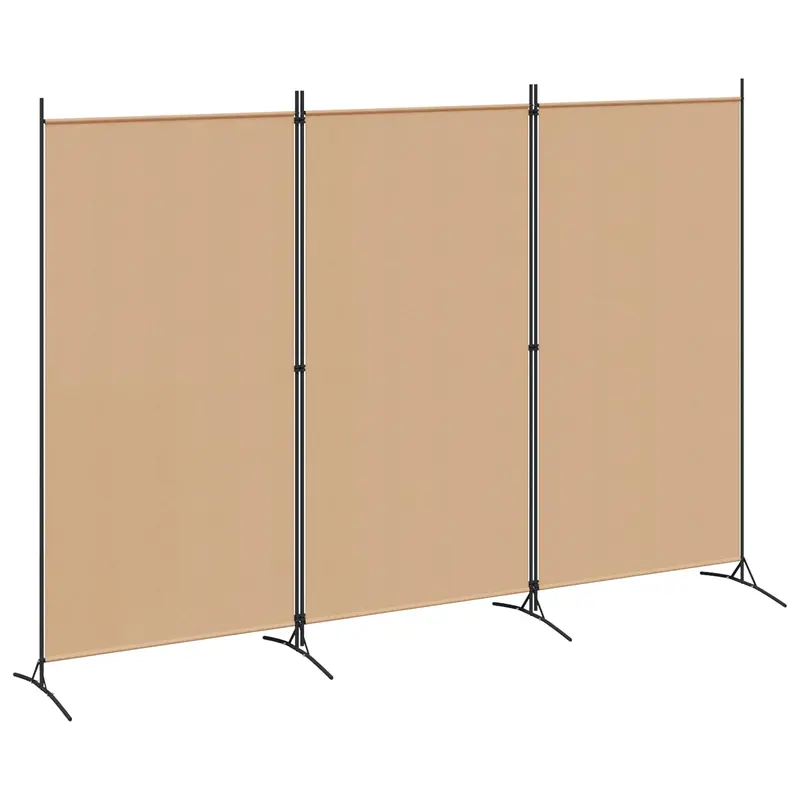 Biombo de 3 Paneles Beige 260 x 180 cm Tela