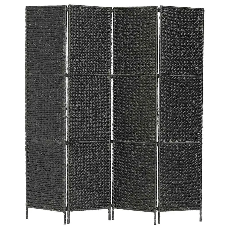 Biombo divisor 4 paneles jacinto de agua negro 154x160 cm
