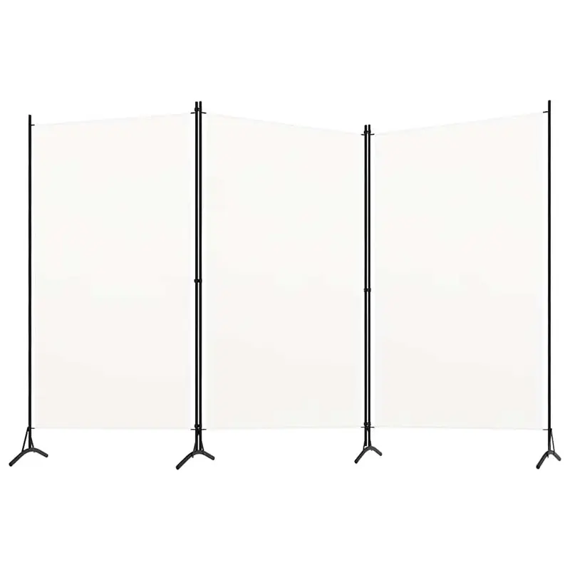 Biombo divisor de 3 paneles tela blanco 260x180 cm