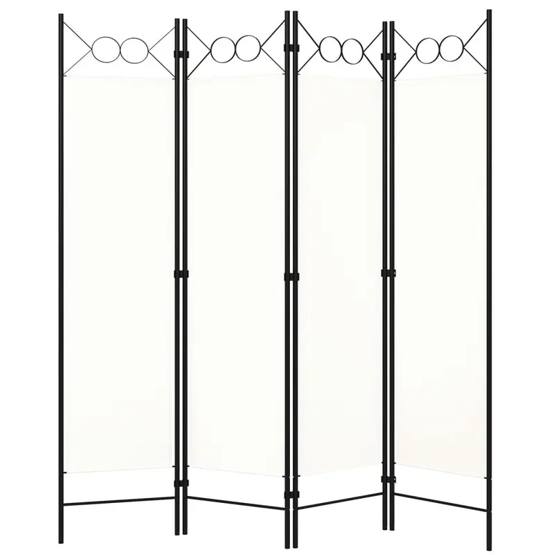 Biombo divisor de 4 paneles blanco 160x180 cm