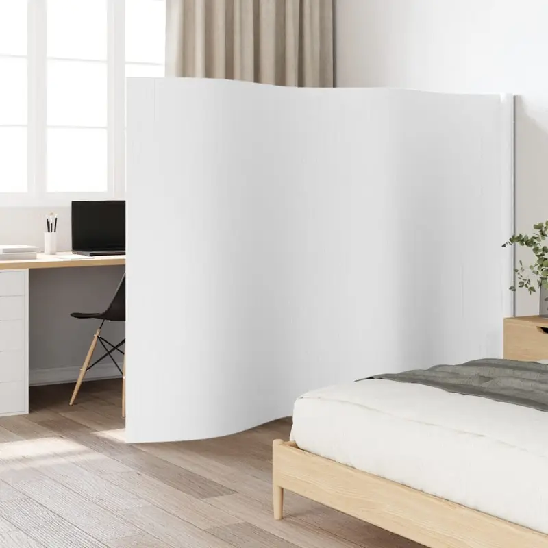 Biombo divisor de bambú blanco ancho 400 cm alto 165 cm