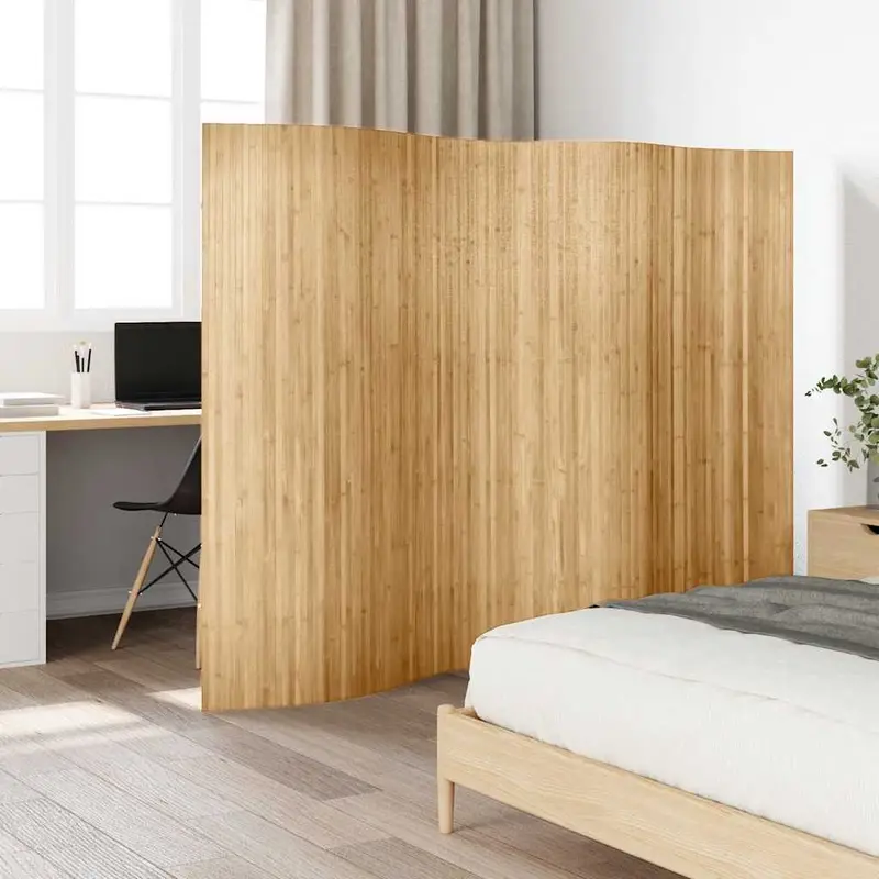 Biombo divisor de bambú natural ancho 250 cm alto 165 cm