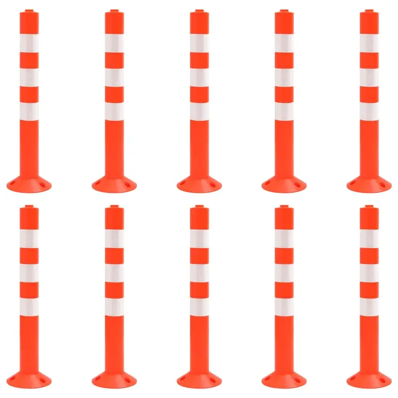 Bolardos de control de tráfico 10 unidades PE 75 cm
