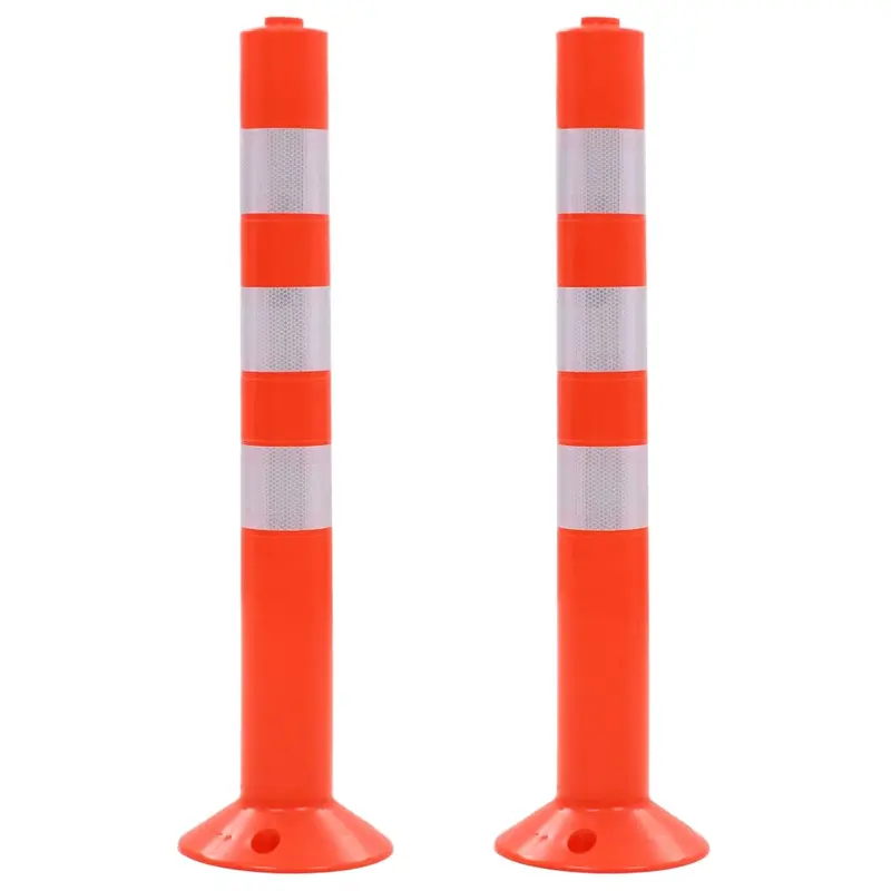 Bolardos de control de tráfico plástico 75 cm 2 unidades