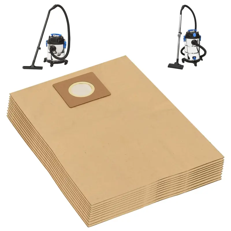 Bolsas de papel para aspirador en seco y húmedo 10 uds marrón