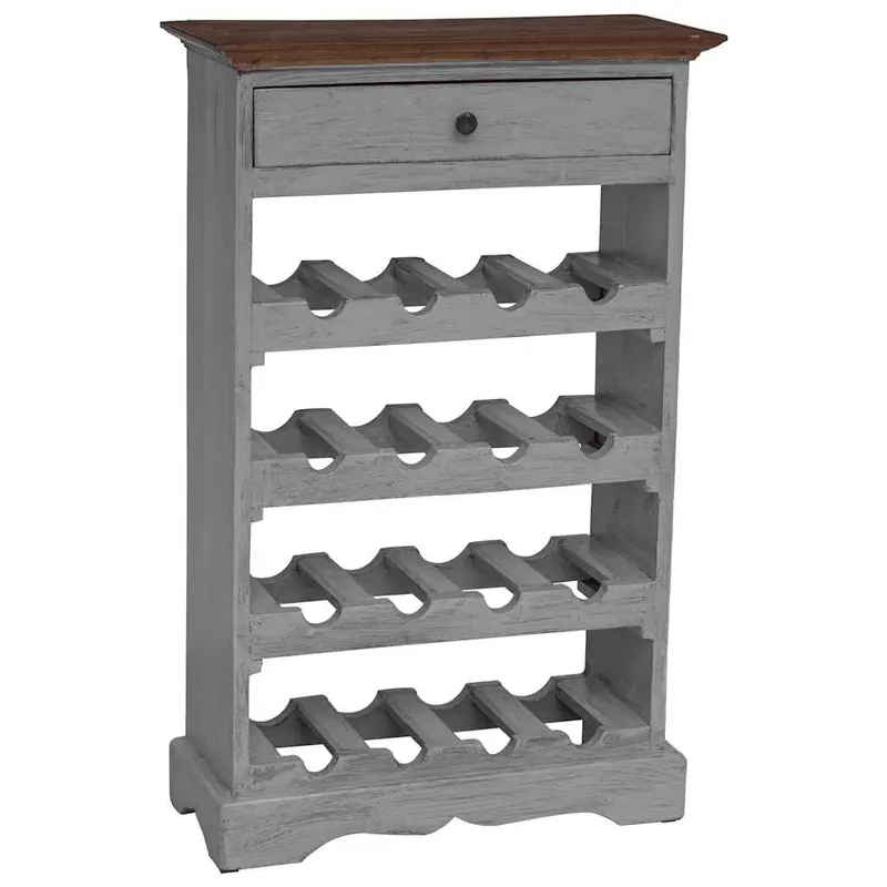 Botellero de madera maciza de caoba 55x23x85 cm
