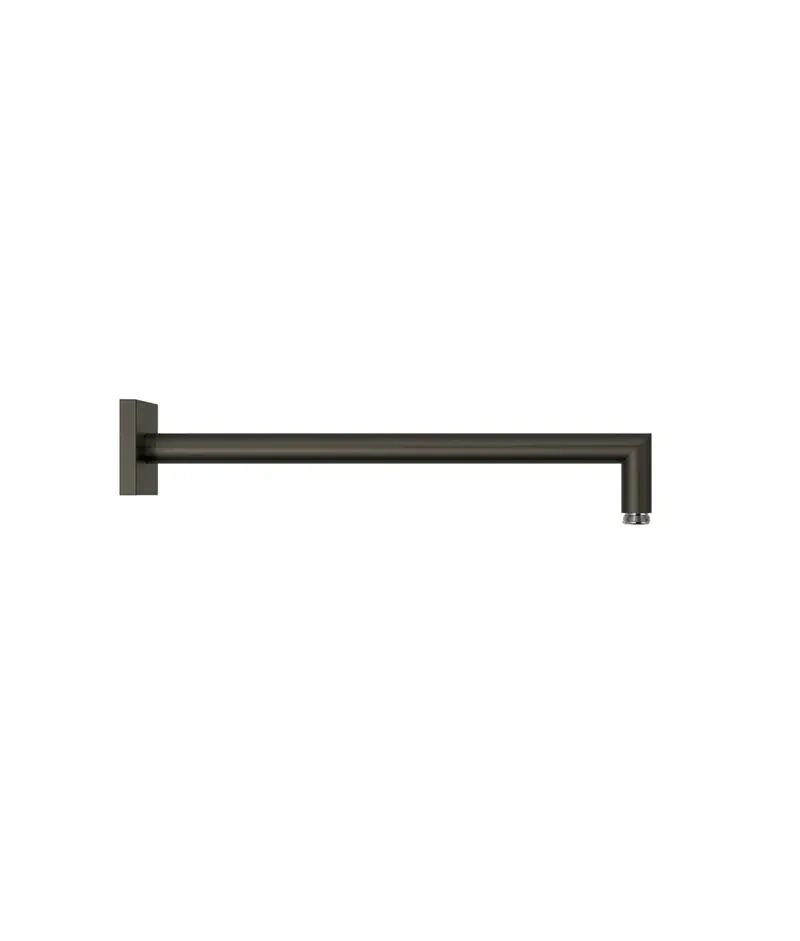 Brazo a pared para rociador de ducha con base cuadrada acabado negro bronce Complementos Tres