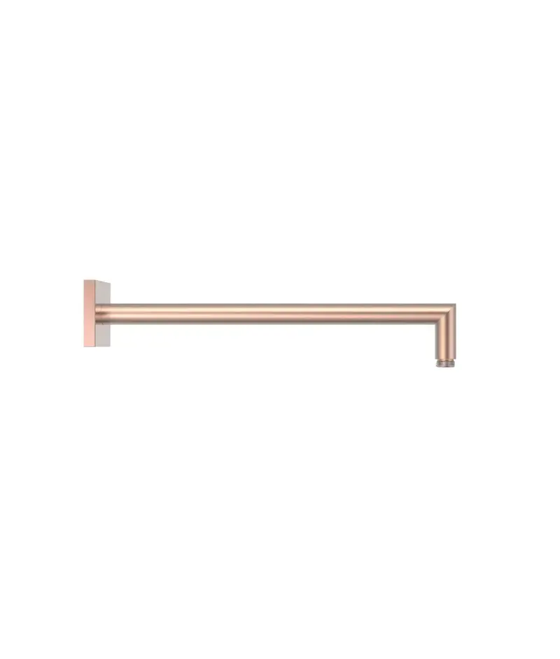 Brazo a pared para rociador de ducha con base cuadrada acabado oro rosa mate Complementos Tres