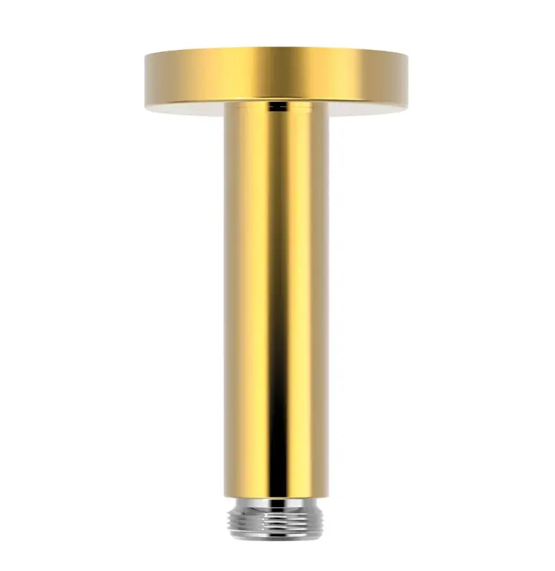 Brazo de ducha para instalar en techo fabricado en latón con acabado en color oro TRES