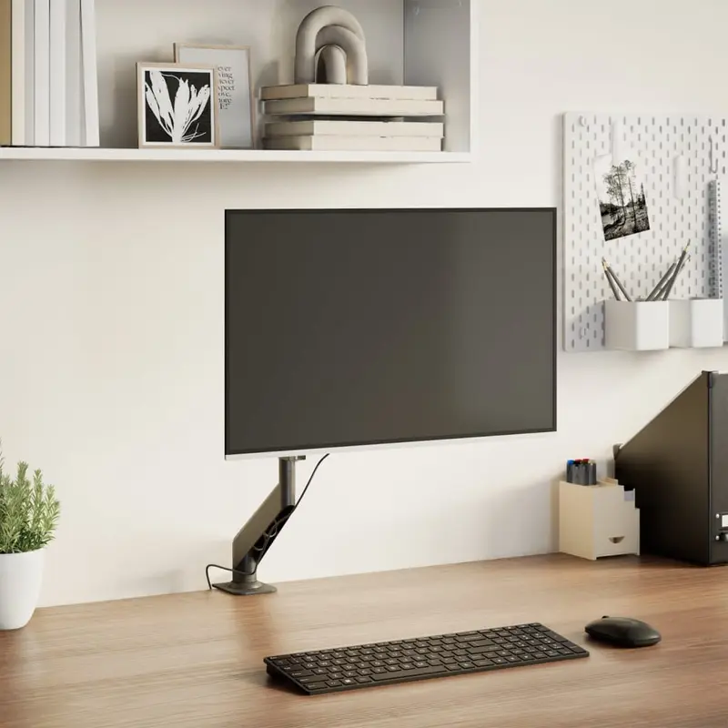 Brazo de monitor único pantalla máxima 27'' resorte de gas 10kg