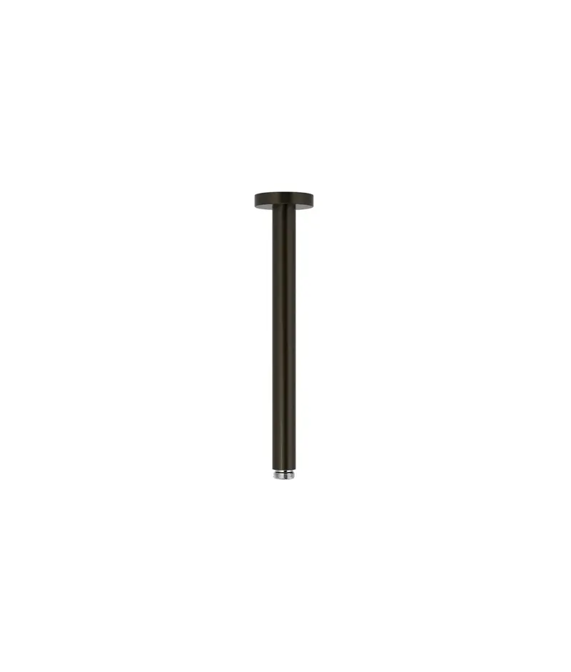 Brazo de techo para rociador de ducha con base circular acabado negro bronce Tres