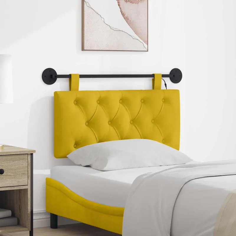 Cabecero colgante Con luz LED Amarillo Terciopelo
