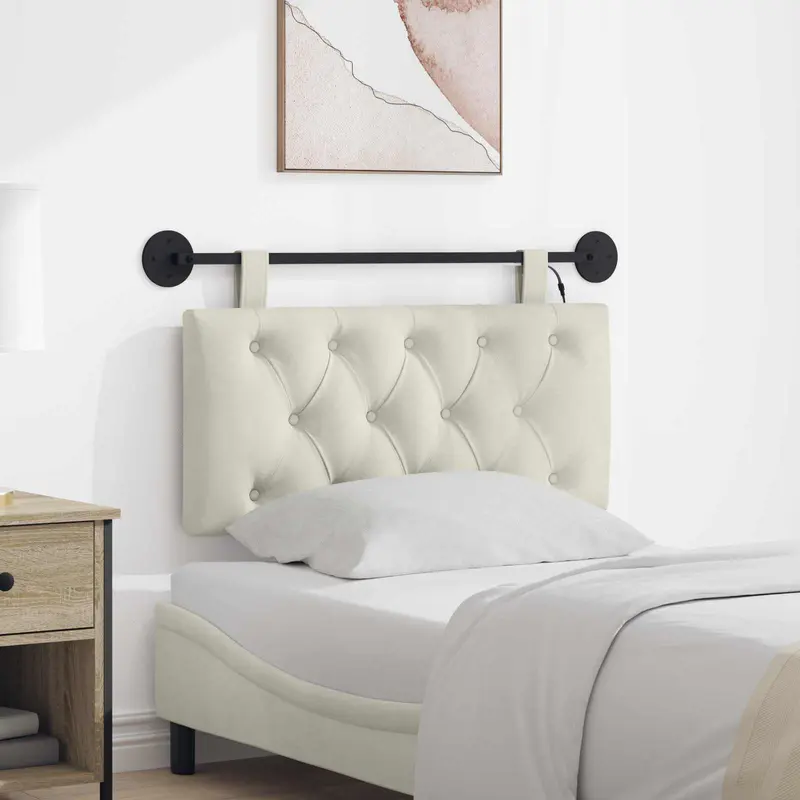 Cabecero colgante Con luz LED Crema Terciopelo