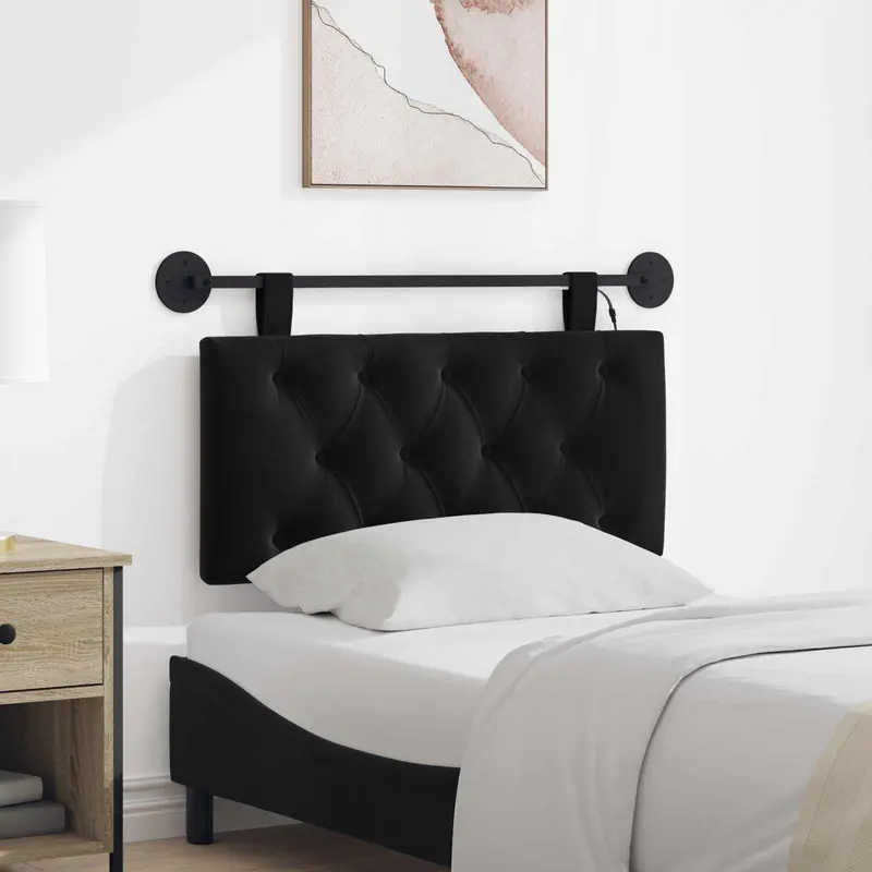 Cabecero colgante Con luz LED Negro Terciopelo