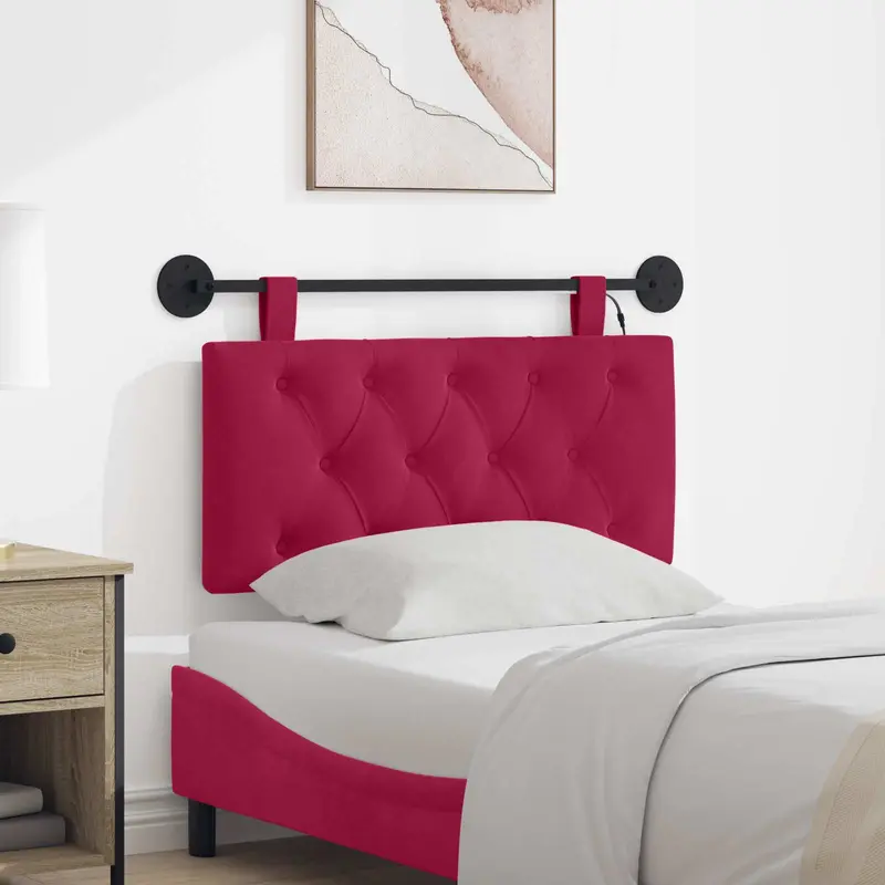 Cabecero colgante Con luz LED Rojo vino Terciopelo