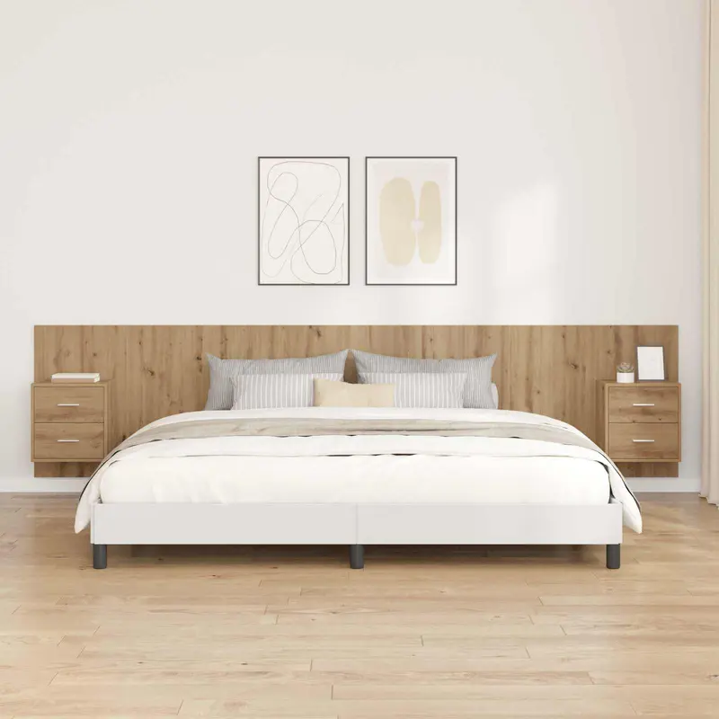 Cabecero con Mueble 3 pcs Roble artesanal Madera de ingeniería
