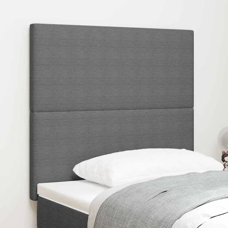 Cabecero LED con tiras LED Gris Claro 100 cm Tela de Pana