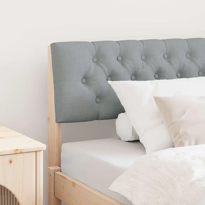 Cabecero tapizado Gris Claro 100 cm Madera de pino macizo