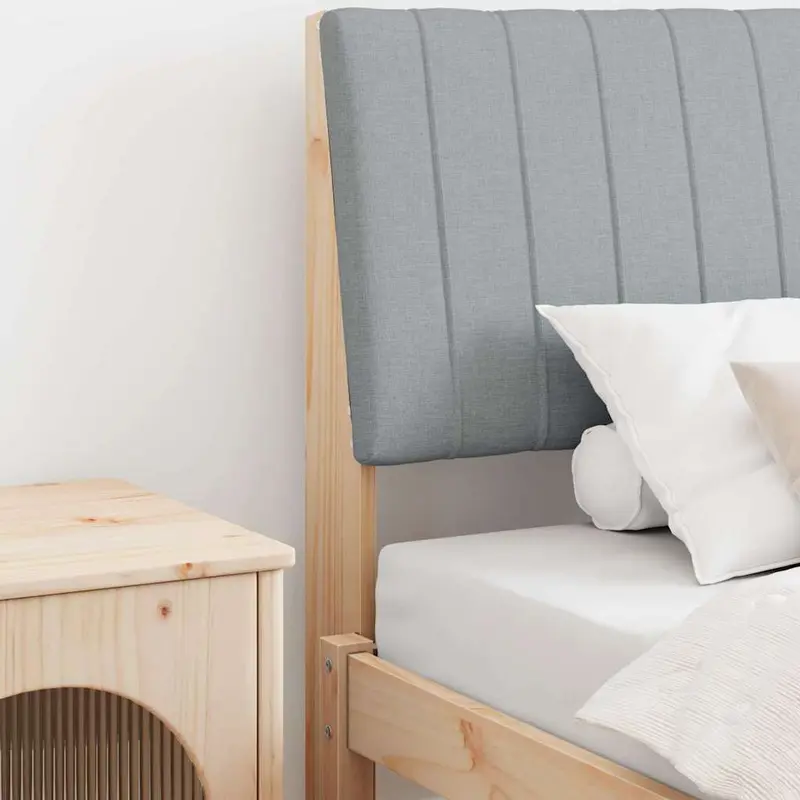 Cabecero tapizado Gris Claro 100 cm Madera de pino macizo