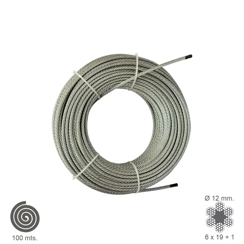 Cable galvanizado 12 mm. (rollo 100 metros) no elevación