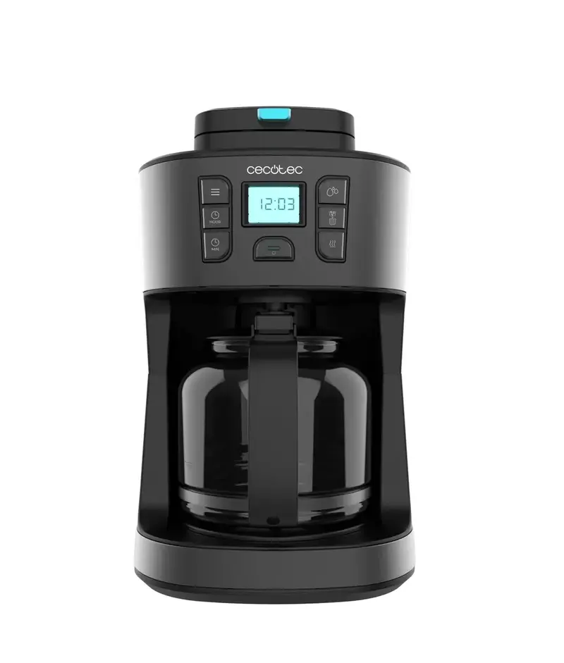 Cafetera de Goteo 12 Tazas con Molinillo y Aroma Intenso en Acero Inoxidable de Cecotec