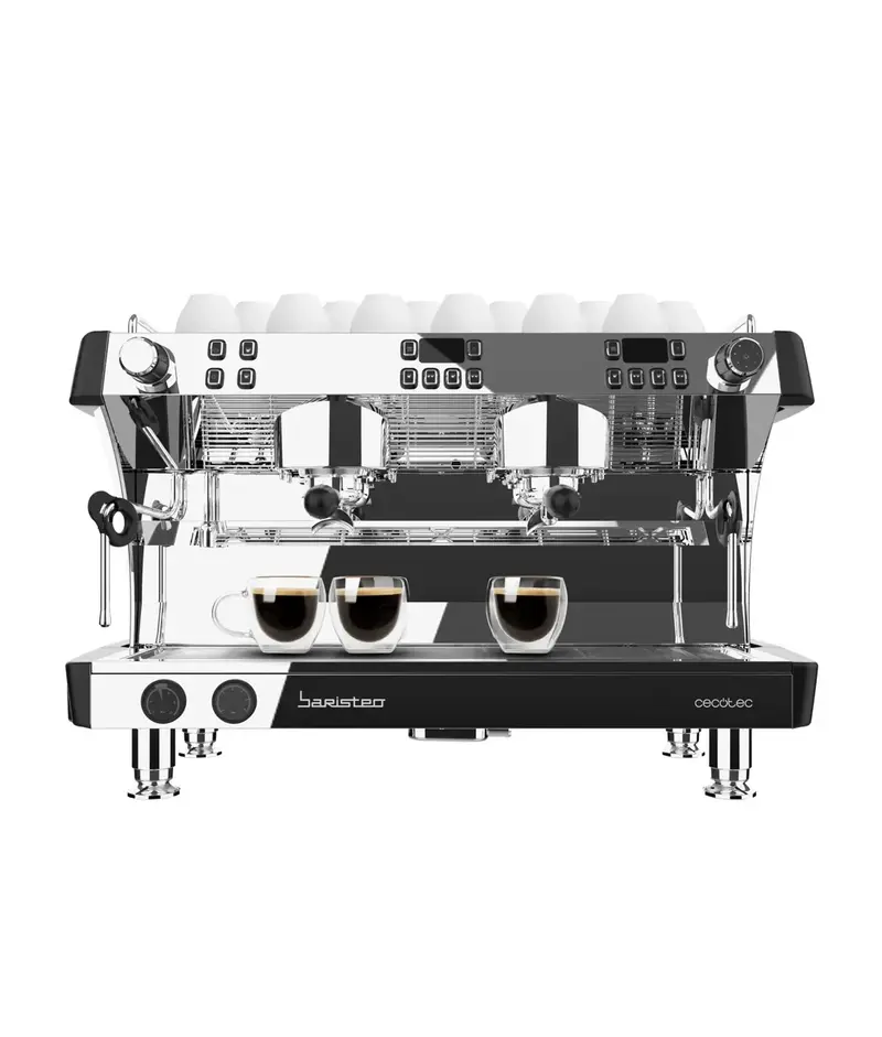 Cafetera Espresso Barista Profesional Baristeo Mattina 2x con caldera triple de 10,5L y bomba rotatoria de 9 bares Cecotec