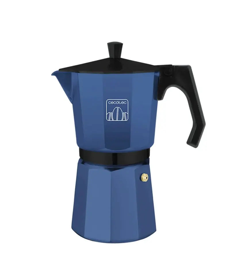 Cafetera Italiana Azul para 12 Tazas, Compatible con Todas las Cocinas de Cecotec