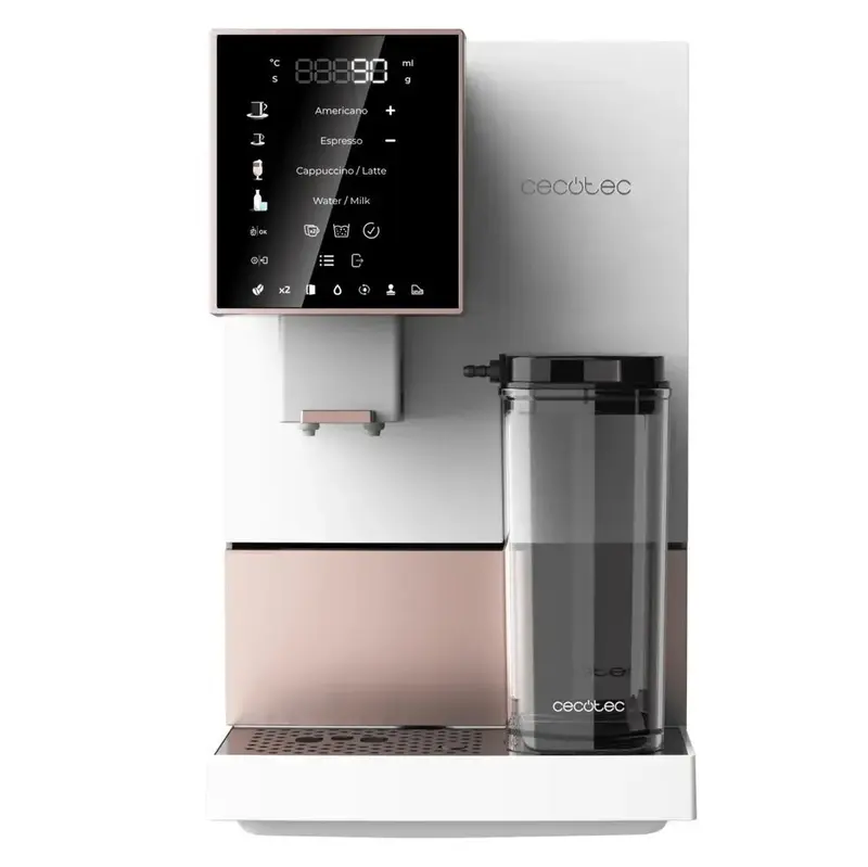 Cafetera superautomática Cremmaet Compactccino White Rose 19 bares tanque de leche y sistema Thermoblock de Cecotec