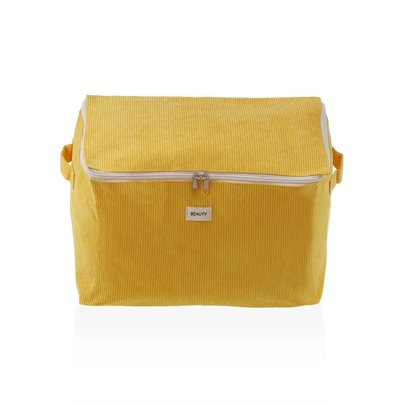 CAJA ALMACENAMIENTO CORDUROY AMARILLA M