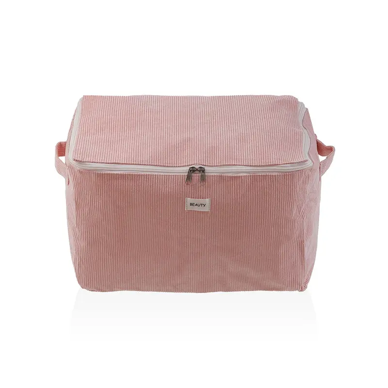 CAJA ALMACENAMIENTO CORDUROY ROSA M