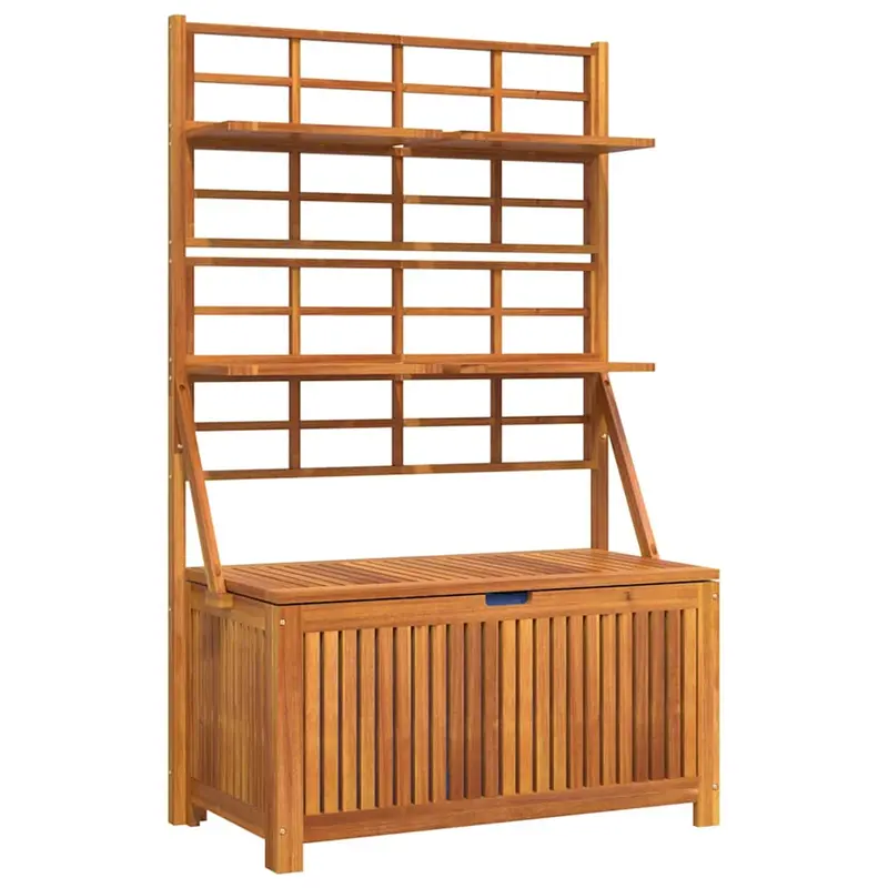 Caja de almacenaje con enrejado madera de acacia 99x50x160 cm