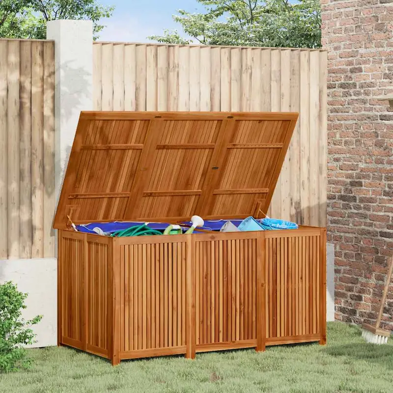 Caja de almacenaje de jardín madera maciza acacia 150x80x75 cm