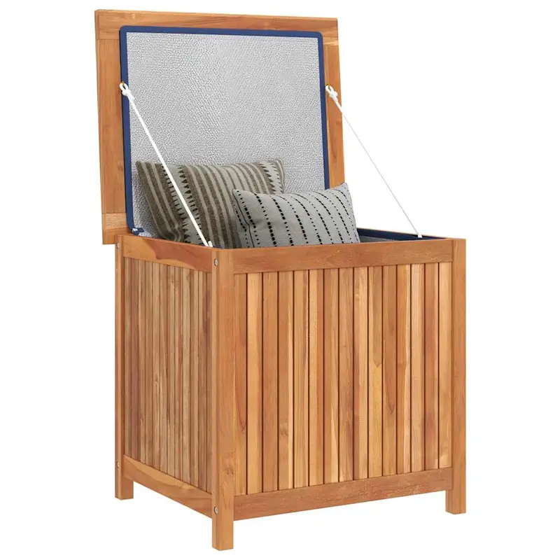 Caja de almacenaje de jardín madera maciza de teca 60x50x58 cm