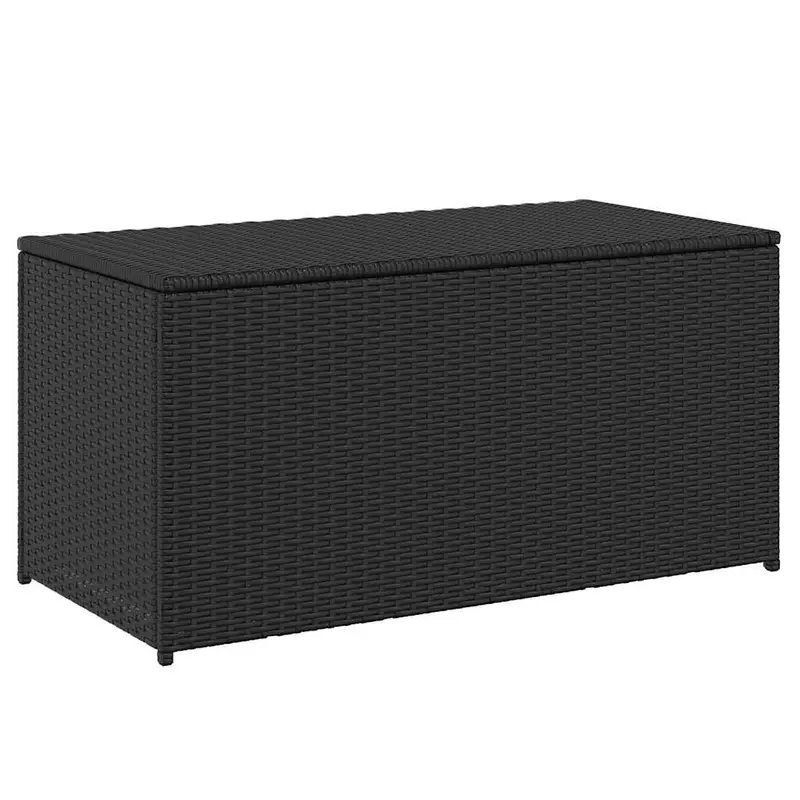 Caja de almacenaje de jardín ratán sintético negro 100x50x50 cm