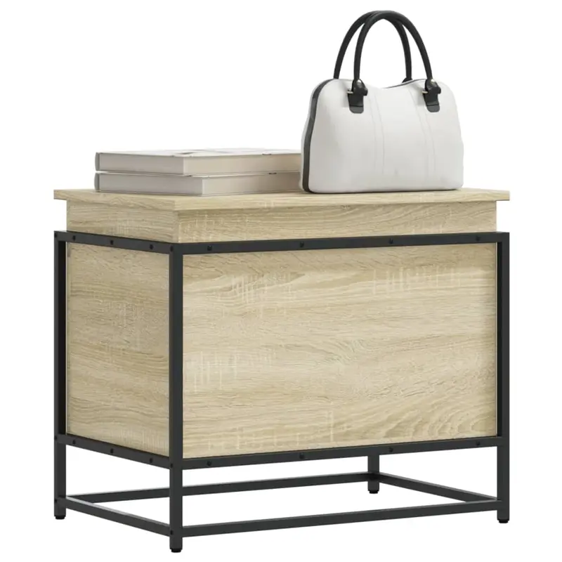 Caja de almacenaje madera ingeniería roble sonoma 60x40x51,5 cm