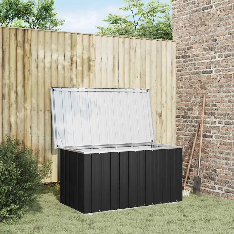 Caja de almacenaje para jardín gris antracita 129x67x65 cm