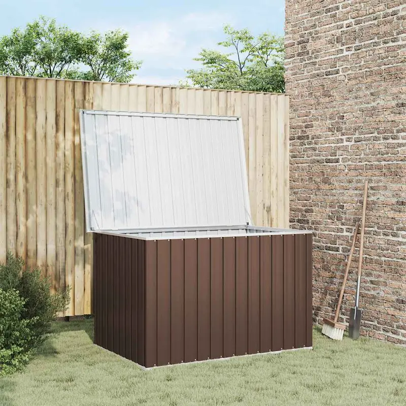 Caja de almacenaje para jardín marrón 149x99x93 cm