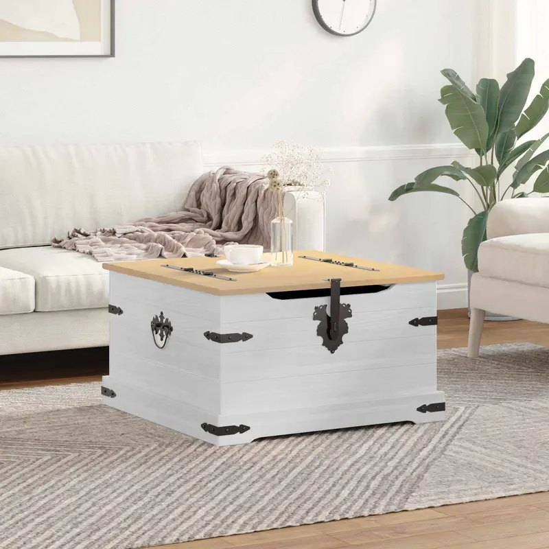 Caja de almacenamiento 78 x 78 x 45 cm Madera de pino macizo