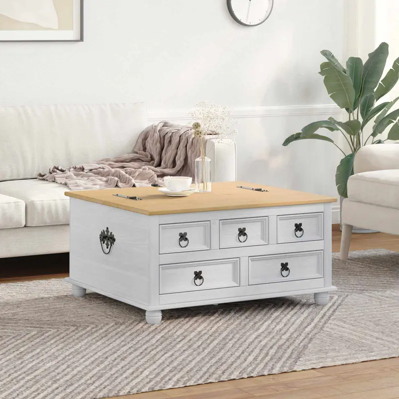 Caja de almacenamiento 90 x 78 x 45 cm Madera de pino macizo