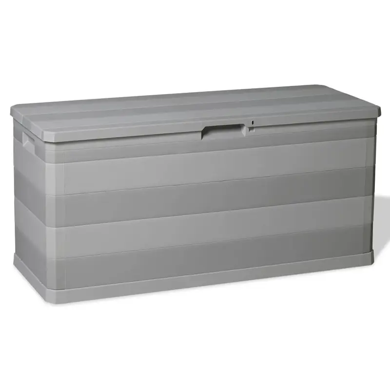 Caja de almacenamiento de jardín gris 117x45x56 cm