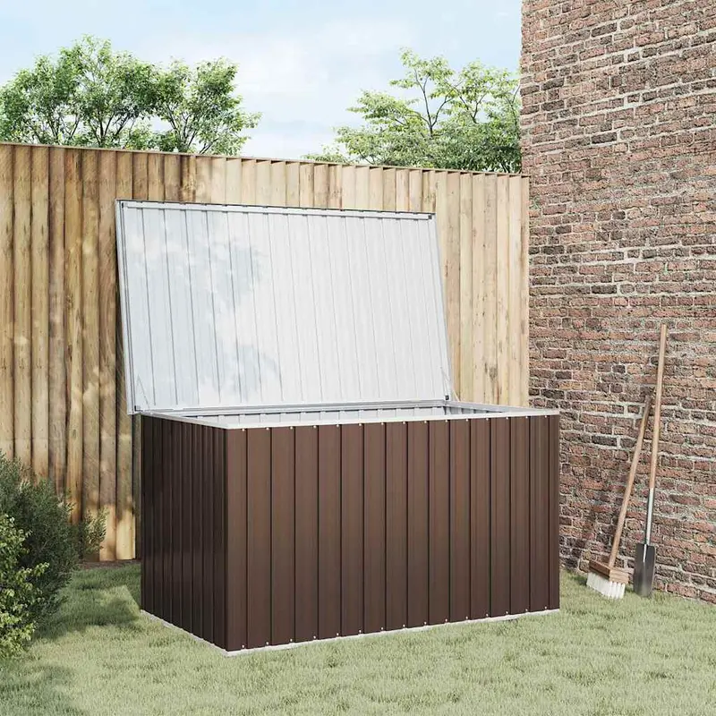 Caja de almacenamiento de jardín marrón 171x99x93 cm