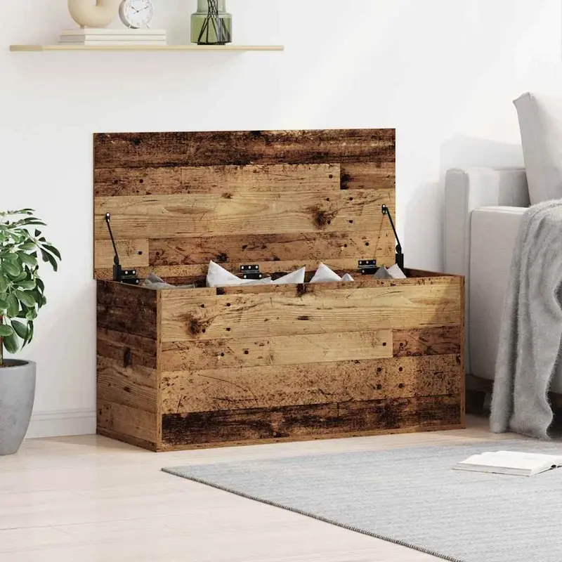 Caja de Almacenamiento Madera envejecida 100 x 42 x 46 cm