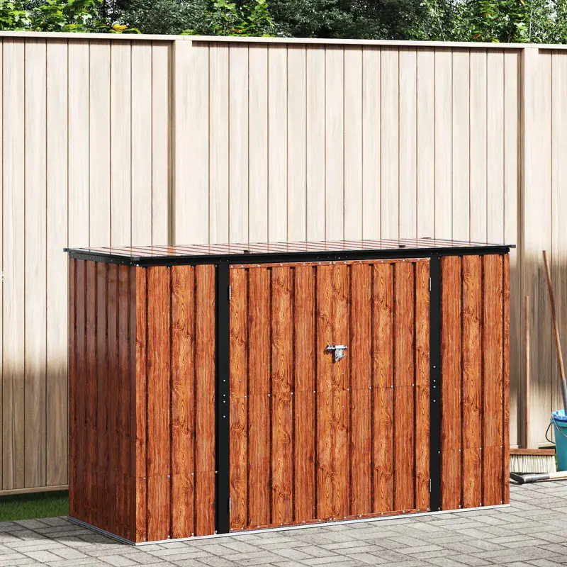 Caja de Almacenamiento para Jardín Marrón 214 x 82 x 132 cm