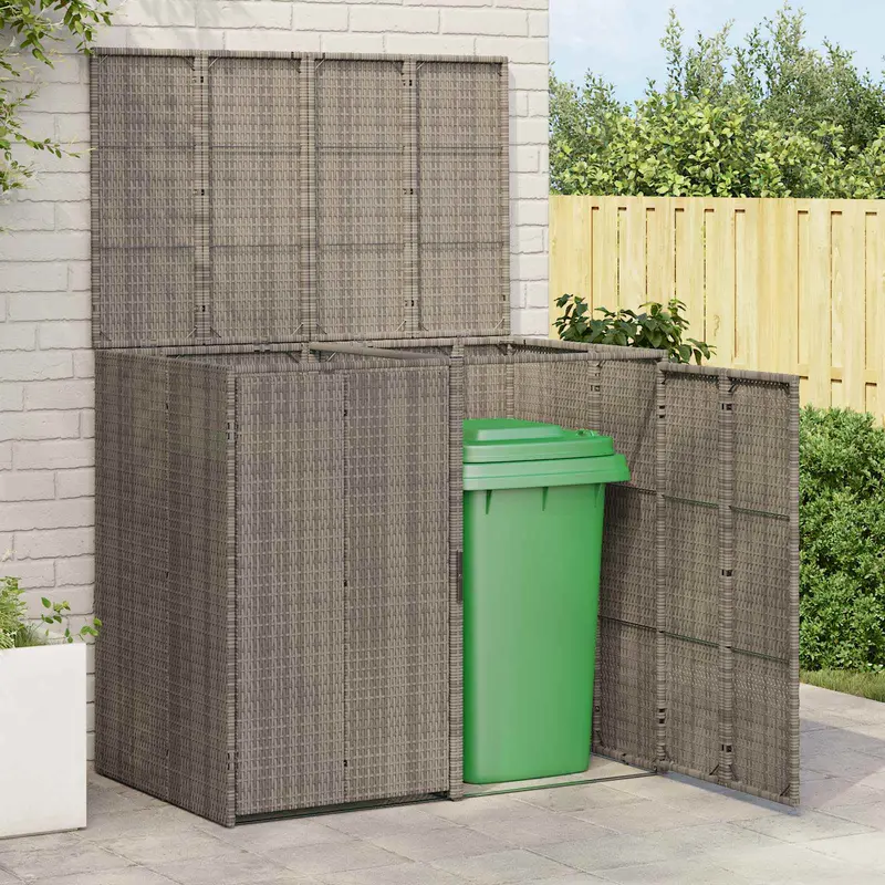 Caja de Basura Caja 2 pcs Gris 130 x 80 x 115 cm Polietileno
